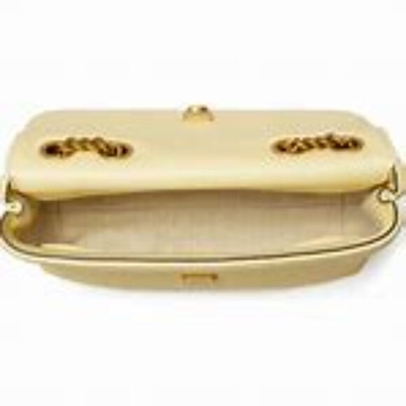 Tory Burch $548 152345 Kira Moto Quilt Small Convertible Flap Bag Lemon NWT! - Picture 3 of 8